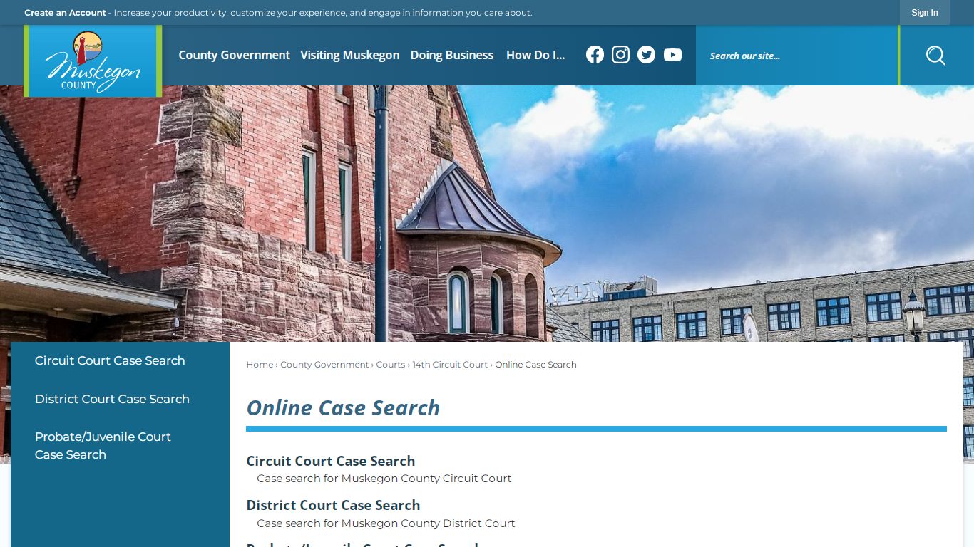 Online Case Search | Muskegon County, MI