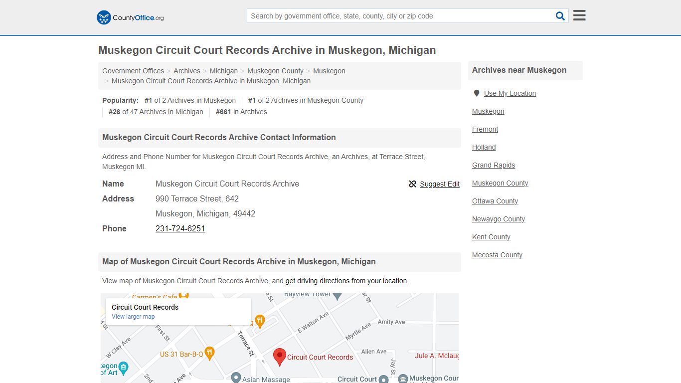 Muskegon Circuit Court Records Archive in Muskegon, Michigan
